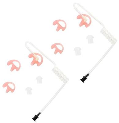 commountain Clear Acoustic Tube for Two Way Radio Earpiece and Headset | Fit Left Ear, 2 Pack, Compatible with Motorola Earpiece and More, Skin Friendly & UV Resistant TPU Coil Tube