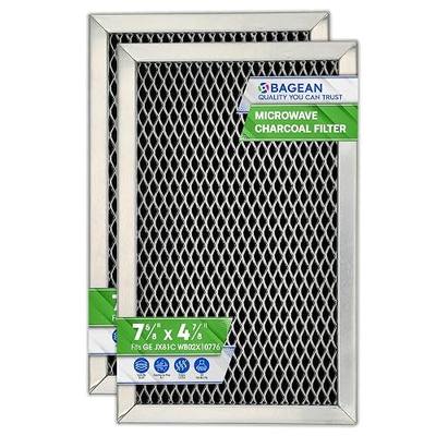 Microwave Filter Replacement 7.68" x 4.85" JX81C WB02X10776 GE Microwave Charcoal Filter - Also Fits LG Kenmore Carbon Filter - Freshens and Filters Kitchen Air in Over the Range Oven Vent Fan 2-Pack