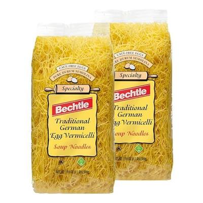 Bechtle Traditional German Egg Noodles - Thin Soup Pasta Made with Cage-Free Eggs & Durum Wheat Semolina. Authentic Imported from Germany, Handcrafted, Non-GMO, Kosher (17.6oz, Pack of 2)