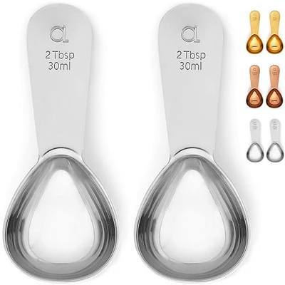 Apace Living Coffee Scoop (Set of 2) - 2 Tablespoon (2 Tbsp / 1/8 Cup / 1 oz) - The Best Stainless Steel Measuring Spoons for Coffee, Tea, and More (2, Silver)