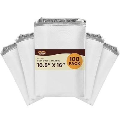 The Boxery 10.5x16" #5 Poly Bubble Mailers 100 Pack, Padded Envelopes, Self Seal, Waterproof Shipping Bags for Shipping & Packaging