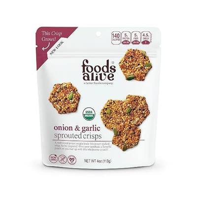 Foods Alive | Organic Onion & Garlic Sprouted Crisps | 4 oz (6-Pack)