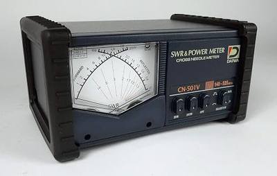 Daiwa CN‑501V VHF/UHF Cross‑Needle SWR & Power Meter, 140–525 MHz, 20/200 W, SO‑239 Connectors, LED-Lit Bench Meter