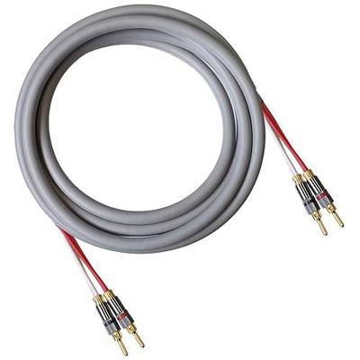 Blue Jeans Cable Canare 4S11 Speaker Cable, with Ultrasonically-Welded Conventional (Non-Bi-Wire) Terminations, (One Cable - for one Speaker); Assembled in The USA (6 Foot, Grey, Bananas to Bananas)