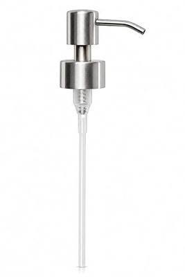 Soap Dispenser Pump Head Replacement 28mm Stainless Steel Brushed | Fits 28/400 neck size (26–28 mm / 1.02–1.10 in) - Spare screw-on pump head - Brushed stainless steel finish