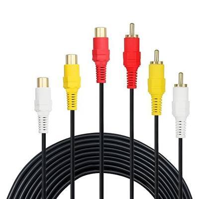 AV Extension Cable - Gold Plated 3 RC-A Male to 3 RC-A Female Audio Video Extension Cable 3RC-A Male to Female Audio Composite Extension Video Cable DVD CD AV TV (25ft/7.5m)