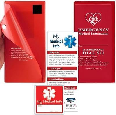 StoreSMART® - Vial of Life 5-Pack - Magnetic Easy Open - Magnetic Back - Red - VOLMCP502MB-R-5