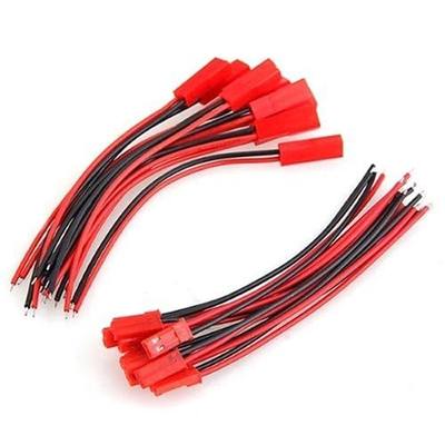 10Pairs JST 2 Pin Male Female Connector 22AWG Red Black 150mm Wire for RC Plane Battery