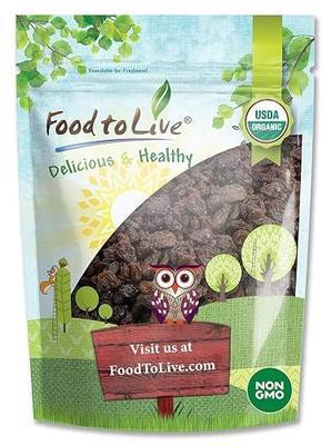 Food to Live California Organic Raisins, 2 Pounds – Thompson Seedless Select, Sun-Dried, Non-GMO, Kosher, Unsulphured, Bulk, No Oil Added
