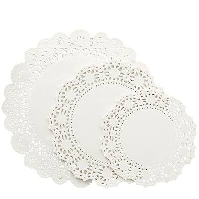 Juvale Paper Doilies - 150 Pack Round Lace Doilies for Tables - Assorted Sizes 6.5"/8.5"/10.5", White - Disposable Paper Round Placemats & Cake Liners for Desserts & Crafts