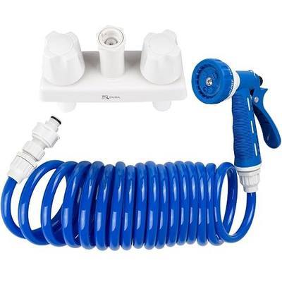 Dura Faucet DF-SA186-WT RV Exterior Detachable Sprayer Nozzle (White) | RV exterior detachable sprayer nozzle with quick-connect hookup and a tight seal.