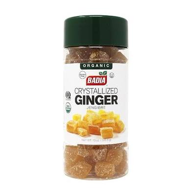 Badia Organic Crystallized Ginger, 10 oz - Sweet & Spicy, Perfect for Baked Goods, Desserts, Sauces and Teas