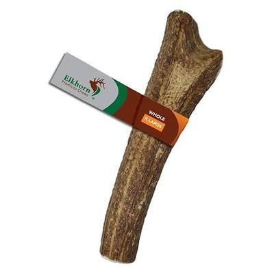 Elkhorn Premium Chews – X Large Whole Single Elk Antler Chew (7-10” Long) | All Natural Antler Dog Chew for Large Dogs (50-90 lbs), Premium Naturally Shed Elk Antler Bone, Sourced in the USA