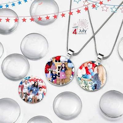 20PCS Transparent Glass Cabochons, Clear Glass Dome Tile Cabochon Half Round Flat Clear 1.57 Inch Non-calibrated Round for Photo Pendant Making DIY Decor Souvenir Gift
