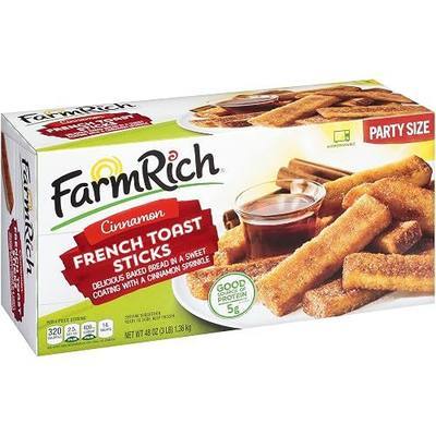 Farm Rich Cinnamon French Toast Sticks Sprinkled With Cinnamon, Easy Breakfast, 48 oz
