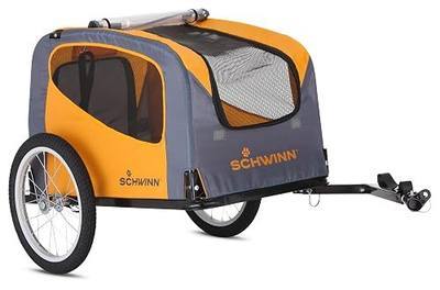 Schwinn 13-SC315 Rascal Bike Pet Trailer, For Small and Large Dogs, Lightweight, Tow with Bicycle, Up to 50 lbs. Small, Orange/Grey