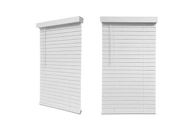 Customize Your Size - Blinds Emporium Cordless White 2" Inch Faux Wood Blind 35" W x 64" Inch Long Ultra Premium
