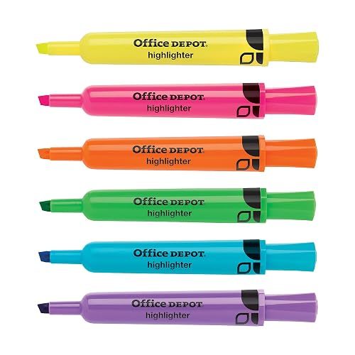 Office Depot® Brand Highlighters, Chisel-Point, Assorted Colors, Pack of 24