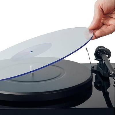 Hudson Hi-Fi Acrylic Turntable Mat – 11.75” Anti-Static Turntable Slipmat with Label Recess – 1/8” Thick Acrylic Platter Mat for Vinyl LP Record Players – Blue