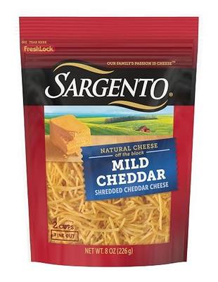 Sargento Mild Cheddar Natural Shredded Cheese, Fine Cut, 8 oz.