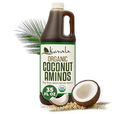 Kevala Organic Coconut Aminos Soy-Free Seasoning from Coconut Nectar & Blossom Sap | Gluten-Free, Kosher, Vegan, USDA Organic, Non-GMO | Soy Sauce Alternative (35 Fl Oz (Pack of 1))