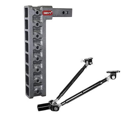 GEN-Y Hitch 17.5" Drop Hitch with Stabilizer Kit for 2" Receiver (Hitch Only) - 10,000 LB Towing Capacity - 1,500 LB Tongue Weight