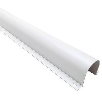 Electriduct 2" Plastic Flanged Wire Guard Cable Raceway Includes Joint Cover - (2 x 58 Inch Sticks = 9.6 Feet) - White