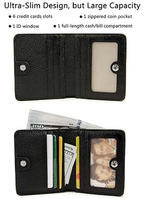 Small Leather Wallet for Women, Ladies Credit Card Holder RFID Blocking Women's Mini Bifold Pocket Purse