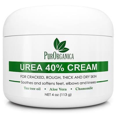 PurOrganica Urea Cream 40% – Made in USA, Maximum Strength Foot Cream for Dry, Cracked Heels, Corns, Calluses & Rough Feet, Exfoliating Moisturizer