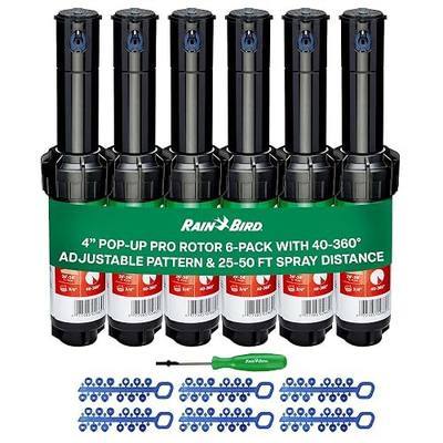Rain Bird 5000 Rotor with Nozzle Tree 6 Pack (5000RCTREE) + Rotor Screwdriver Tool (CPRTOOL) - 3/4 inch Inlet for Water Efficient 4 inch Pop Up, Adjustable 40 - 360 Degree Arc & 25 - 50 ft Radius