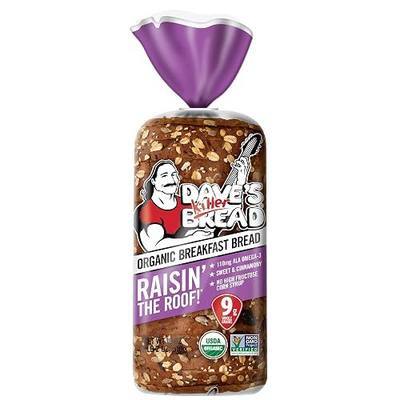 Dave's Killer Bread Raisin' the Roof!, Cinnamon Raisin Organic Breakfast Bread, 18 oz Loaf