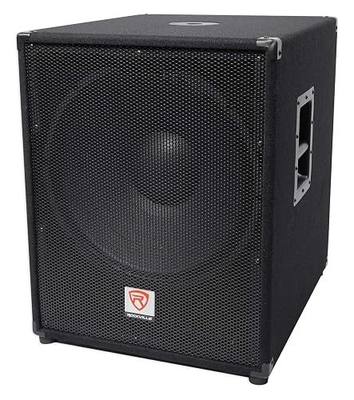 Rockville PBG18 18"" Passive 8-ohm Pro Audio Subwoofer with MDF Cabinet | 1000W RMS, 1500W Program, 8 Ohm, 4" Voice Coil, SpeakON and 1/4" I/O, Vented Enclosure, Built-In Pole Mount Socket