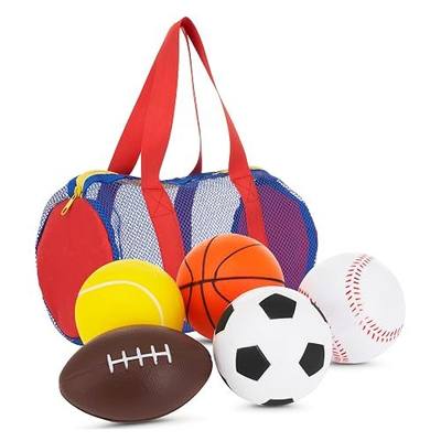 Neliblu Set of 5 Foam Balls for Kids - Toddler Toys Set with Soccer, Basketball, Football, Baseball, and Tennis - Soft Indoor and Outdoor Baby Balls for Toddlers - Kids Outdoor Toys for Active Play