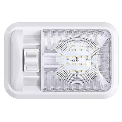 12V Led RV Ceiling Dome Light RV Interior Lighting for Trailer Camper with Switch, Single Dome 300LM