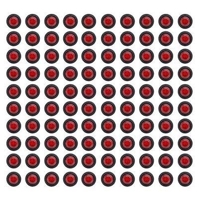 TMH (Pack of 100) 3/4 Inch Mount RED LED Clearance Bullet Marker lights, Side LED marker lights for trailer Truck RV Car Bus Van