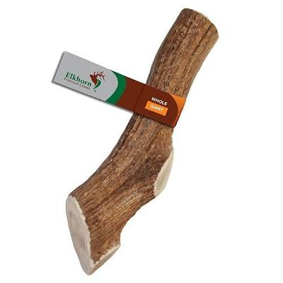 Elkhorn Premium Chews – Giant Whole Single Elk Antler Chew (8-11” Long) | All Natural Antler Dog Chew for Very Large Dogs (75+ lbs), Premium Naturally Shed Elk Antler Bone, Sourced in the USA