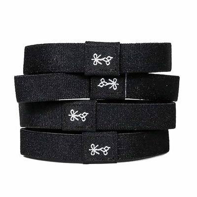 Hair Ties For Men | World-Famous Hair Ties For Guys | No-Break, No-Rip, No-Crease Bracelet Hair Bands | 4 Pcs Soft Elastic | 100 lb Strength (The Black Ties)