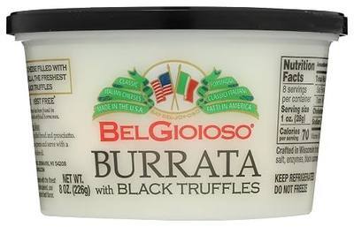 Belgioioso Burrata with Black Truffles, 8 oz