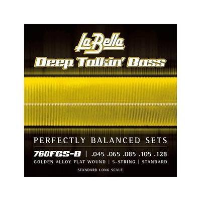 La Bella Deep Talkin Bass Gold Flats Electric Bass Strings - 5-String
