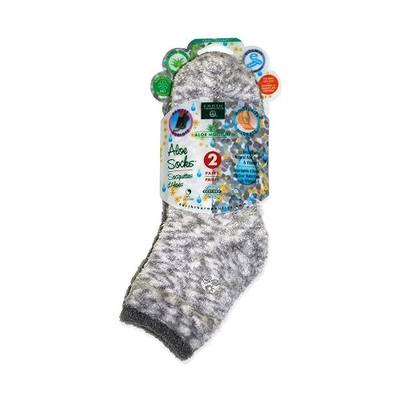Earth Therapeutics Aloe Socks – Infused w/Aloe Vera & Vitamin E – Helps Dry Feet, Cracked Heels, Calluses – Use with Lotion – Grey/Confetti (2 Pairs)