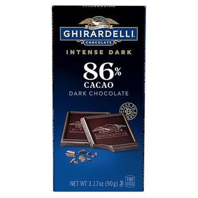 Ghirardelli, Premium Dark 86% Cacao Dark Chocolate Bar, Bold Extra Dark Chocolate with Rich Cocoa Notes, 3.2 Ounce