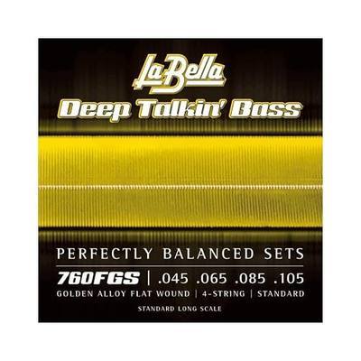 La Bella Deep Talkin Bass Gold Flats Electric Bass Strings - 4-String