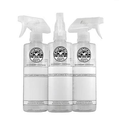 Chemical Guys, Secondary Dilution Bottle with Sprayer, White, 16 oz, 3 Pack | Heavy-duty white bottles with sprayers for diluting and storing detailing chemicals, labeled and reusable, three pack