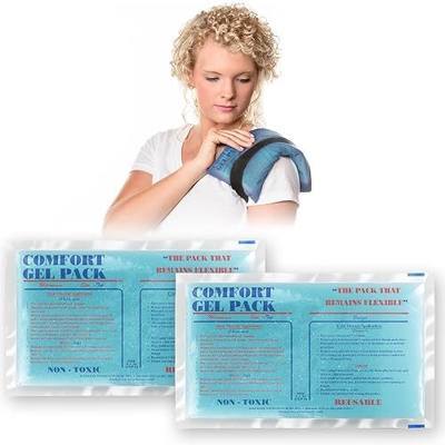 Flexible Reusable Gel Packs for Neck, Wrist, Arm, Back and Shoulder Pain Relief - Versatile Hot or Cold Gel Packs for Injuries, Sore Muscles or Toothache Pain Relief, Blue, 6" x 10", 2 Pack