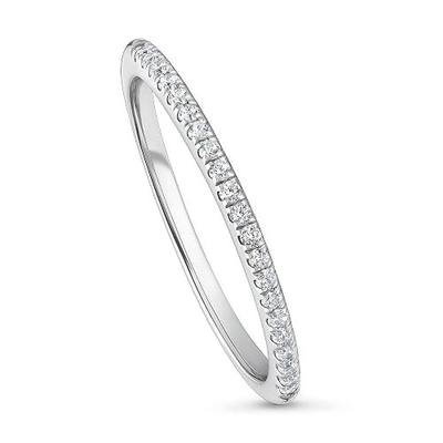 BERRICLE Sterling Silver Wedding Rings Stackable Half Eternity Band Ring for Women, Micro Pave Set Round Cut Cubic Zirconia CZ
