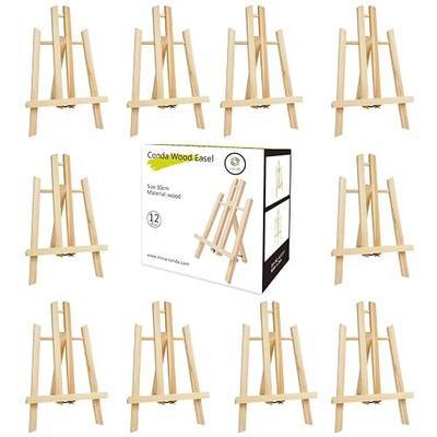 12Pack Wooden Tabletop Easel for Painting and Display, 11.8" Small Portable A-Frame Tripod Stand for 8x10 and 11x14 Canvas, Desk Easel for Photos, Students Kids Beginners