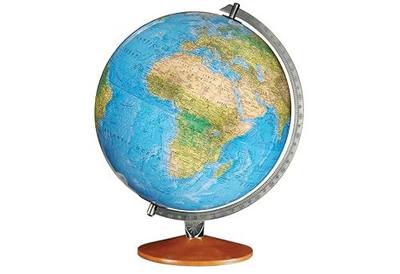 Replogle Illuminated World Globe with Stand, 12 Inch diamteter light up globe with 3-D Raised Relief Texture. Perfect for Children And Kid's Classroom and home Decor, Made In USA
