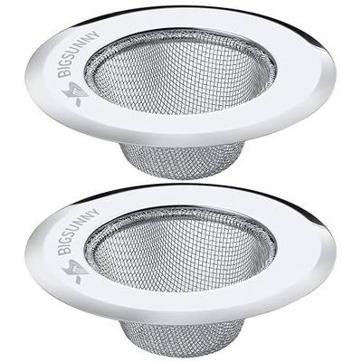Mesh Sink Strainer Set of 2, MSY BIGSUNNY Stainless Steel Kitchen Sink Strainer Kitchen Drain Strainer with Large Wide Rim 4.5 inch Diameter for Kitchen Sinks