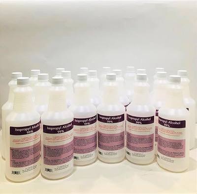 Isopropyl Alcohol 99% Strength - 5 Gallons Packed in 20-32 Oz Bottles- 100% Pure