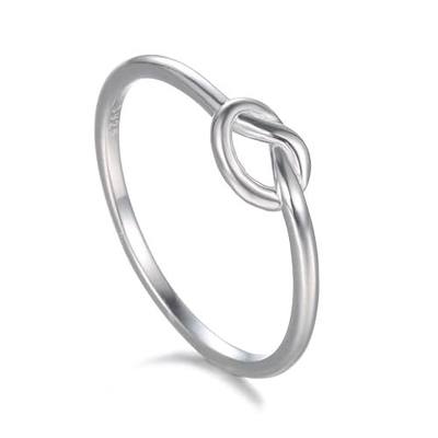 BORUO 925 Sterling Silver Love Knot Promise Ring, Sizes 4-12